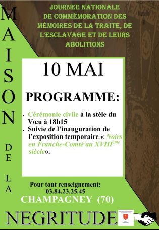 Journée nationale des Mémoires de la traite, de l'esclavage et de leurs abolitions, le 10 mai